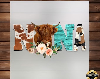 Nana Cow DTF Transfer: Farm-Themed Iron-On for Grandmother