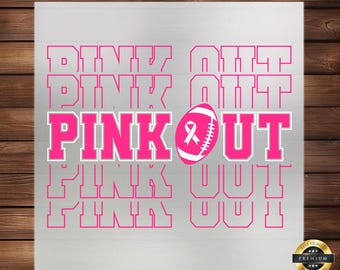 Pink Out Football DTF Transfer: Breast Cancer Awareness Ribbon