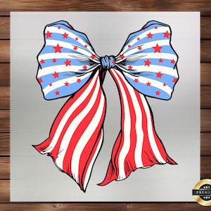 Lazo Coquette del 4 de julio con transferencia DTF: Ropa patriótica