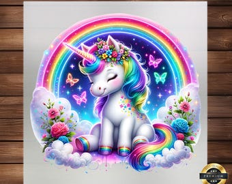 Baby Unicorn Rainbow DTF Transfer: Adorable Magical Design