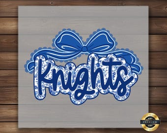 Knights Mascot DTF Transfer: Floral Lettering, Spirit Day Shirt Design