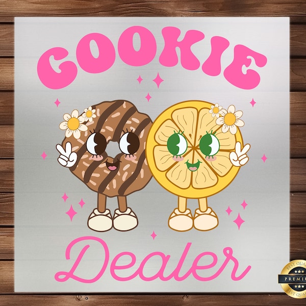 Cookie Dealer DTF Transfer, Fun Baking Theme Design, Perfect for Culinary Enthusiasts, Easy-to-Apply, High-Quality for Aprons & Kitchen Wear