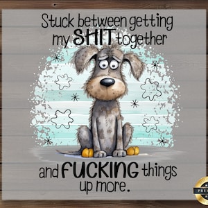 Confused Dog DTF Transfer, Funny Cartoon Puppy Print, Ready to Press, DIY Witty Humor Shirt, Silly Pet Art, Quirky Animal Lover Gift