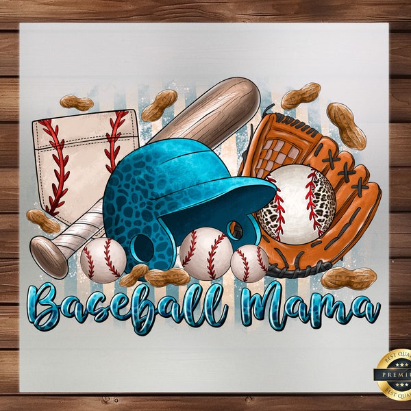 Baseball Mom DTF Transfer - Stylish Baseball Mama Shirt Design, Perfect for Sports Enthusiasts, Iron-On for Custom Baseball Apparel