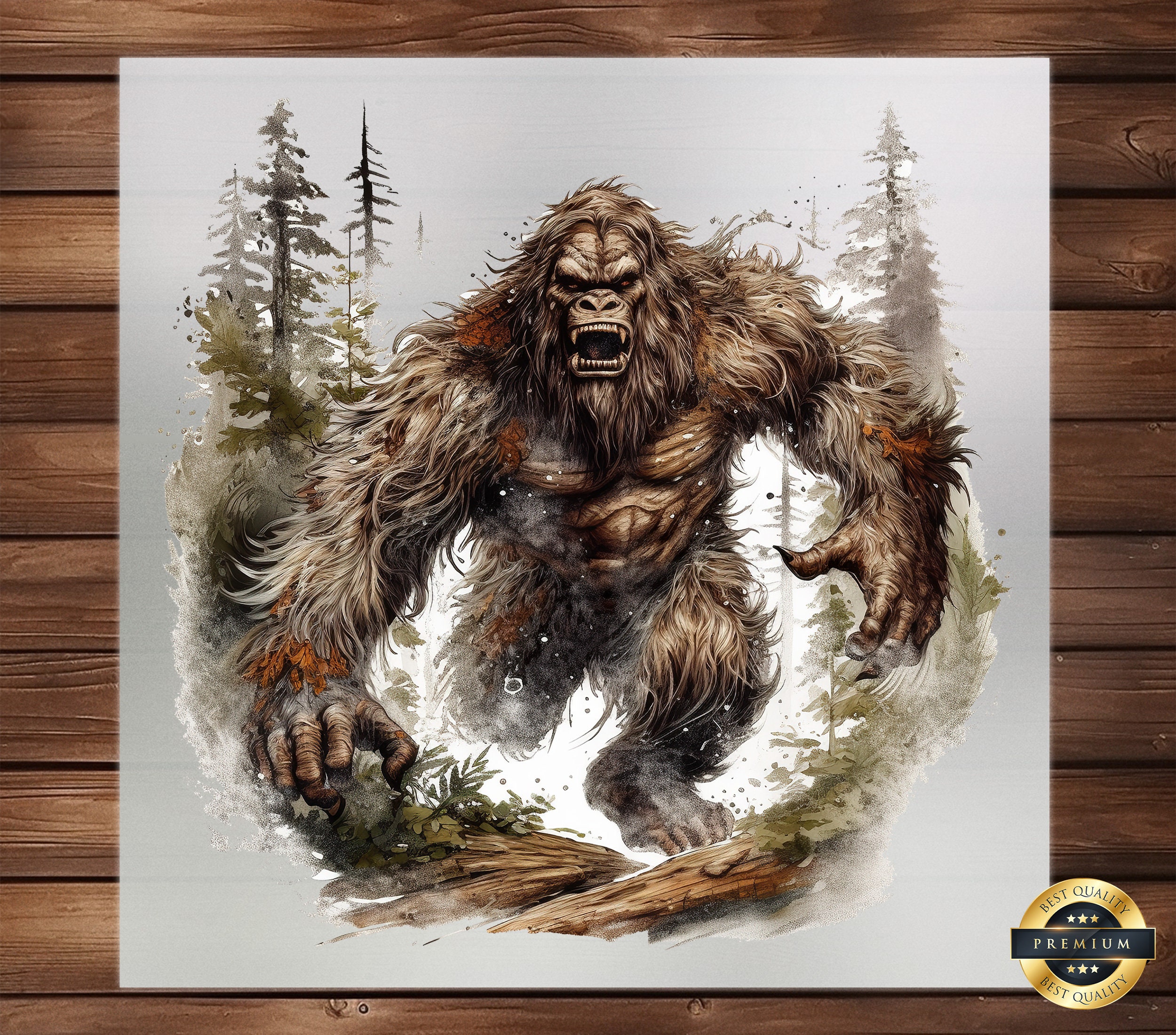 Bigfoot/Sasquatch DTF Transfer, Mysterious & Intriguing Design, High-Quality Print, Easy Application for a Legendary Cryptid Look