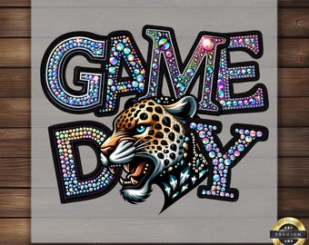 Game Day Jaguars Rhinestone Style DTF Transfer: Team Spirit Shirt Decal Ready to Press