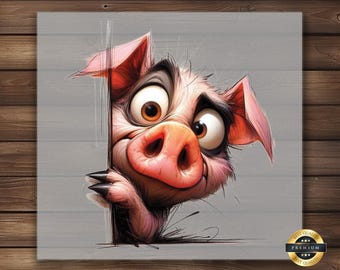 Goofy Pig DTF Transfer: Funny Cartoon Print, Pig Lover Gift