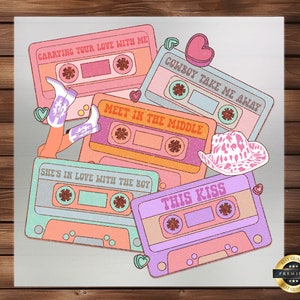 90s Country Music Cassettes DTF Transfer: Retro Western Apparel Print