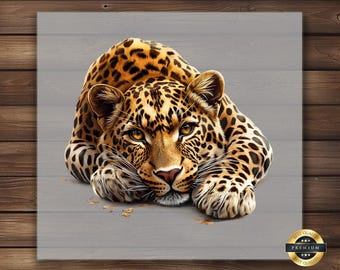 Resting Leopard DTF Transfer: DIY Safari Shirt Design