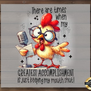 Funny Chicken Sarcastic Quote DTF Transfer: DIY Shirt Art immagine 1