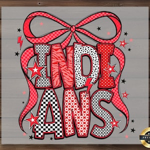 Indians Mascot DTF Transfer: School Spirit Shirt Decal