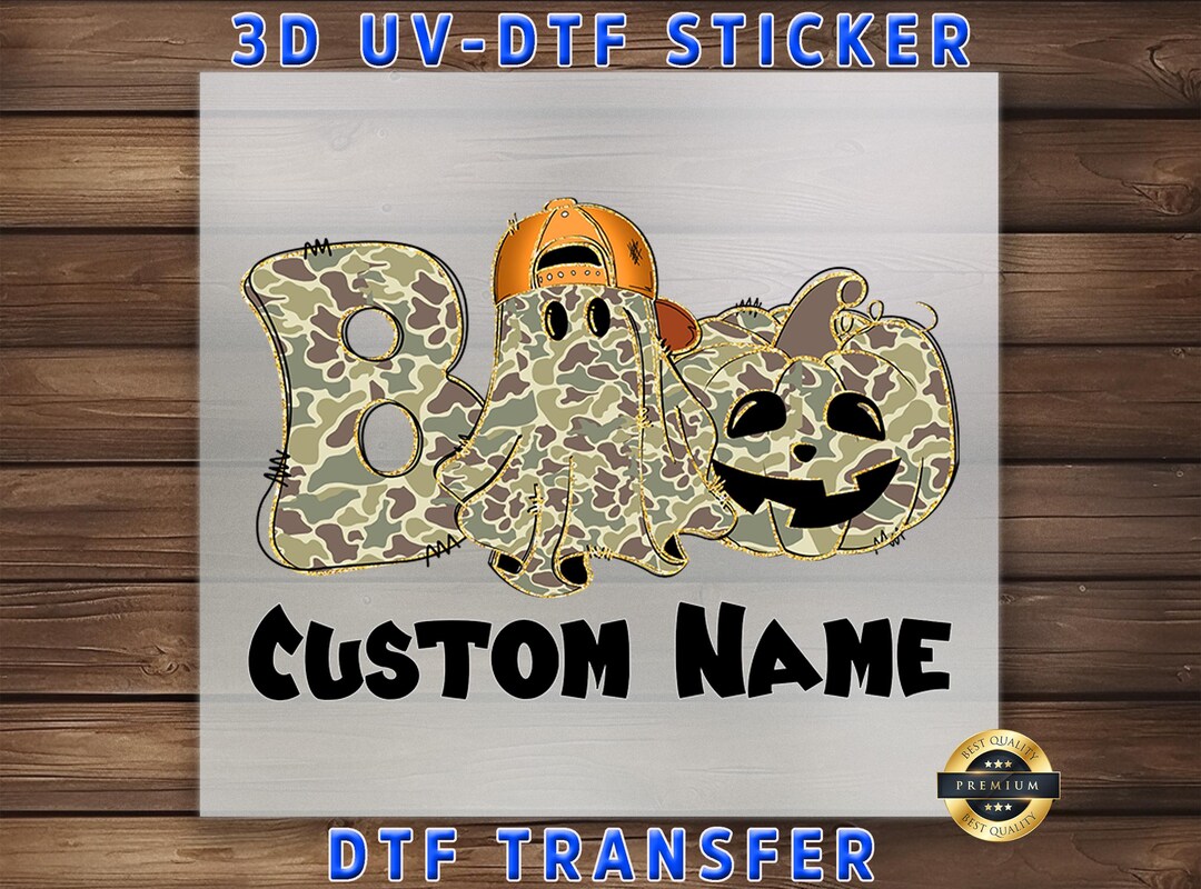 Boo Custom Custom Name BOO UV/DTF Transfer: Camo Ghost Halloween Shirt Design ...
