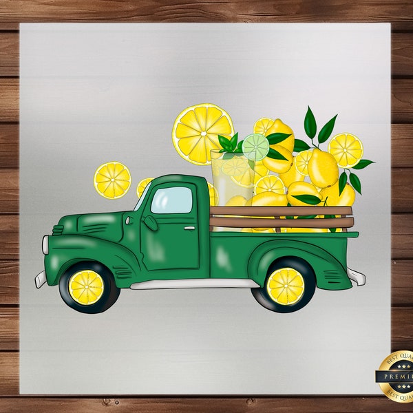 Fresh Lemon Truck DTF Transfer - Zesty Iron-On Design for Bright Apparel, Perfect for DIY Clothing, Iron-On Transfer for Unique Fashion