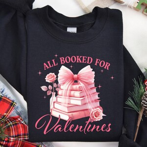 Pink Books Valentine DTF Transfer, Heart Bow and Roses Iron-on Design ...