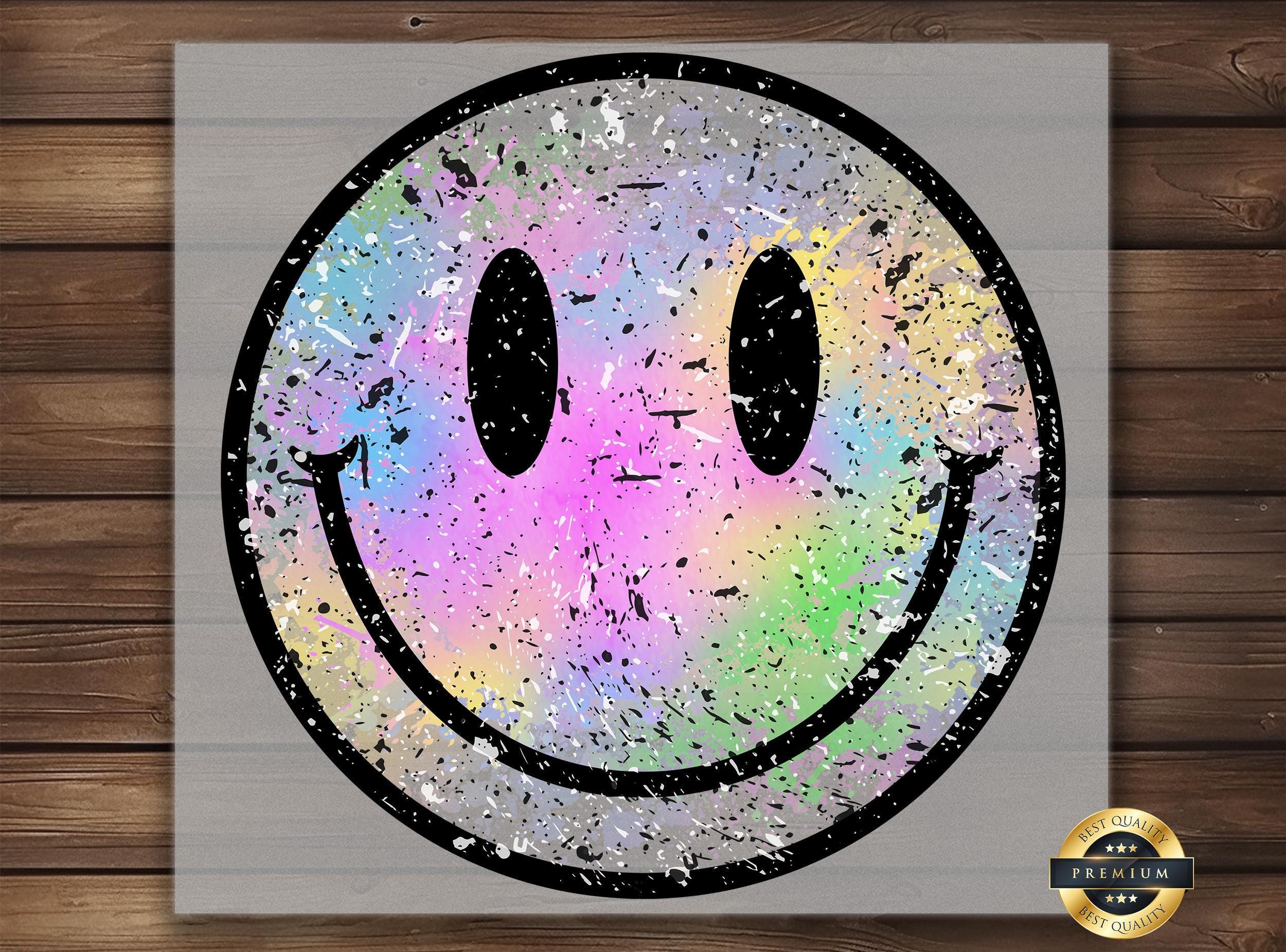 Rainbow Splash Smiley Face DTF Transfer: Iron-on DIY Design - Etsy