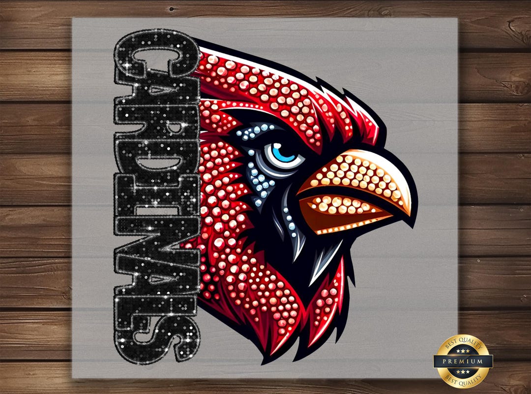 Cardinal Bird DTF Transfer: Rhinestone Effect, Ready to Press - Etsy