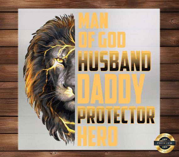 Lion Design Man of God DTF Transfer, Father's Day Gift