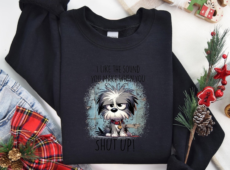 Sarcastic Dog DTF Transfer: Funny Grumpy Pup Shirt Graphic image 4