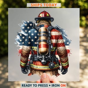Firefighter Flag DTF Transfer, First Responder Shirt Design