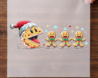 Funny Christmas Cookie DTF Transfer, Gingerbread Holiday Snack Design Ready To Press