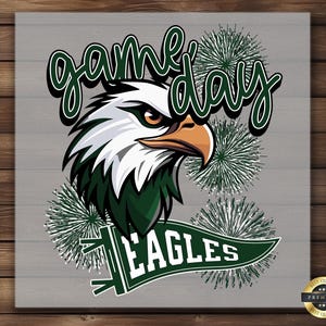 Game Day Eagles DTF Transfer, Bold Eagles Mascot Iron-On for DIY Apparel, T-Shirts, Hoodies, & Game Day Crafts, Easy Heat Press Application