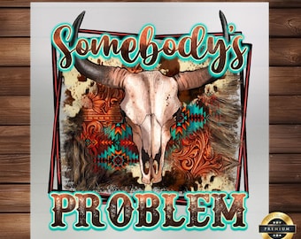 Bull Skull DTF Transfer: Western Style Vibrant Print