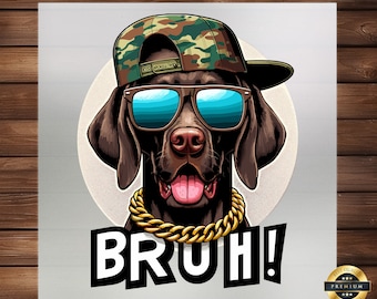 GSP BRUH! DTF Transfer: Comical Duck Hunting Dog Print