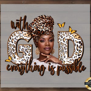 Leopard Christian Quote DTF Transfer: Faith-Based Shirt Design