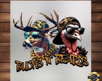 Bucks and Beards DTF Transfer: Deer Hunting Apparel