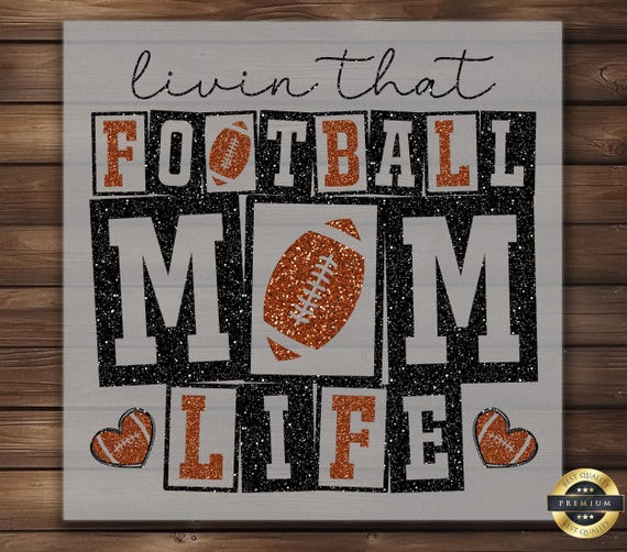 Retro Football Mom DTF Transfer: Game Day Shirt Decal Ready to Press