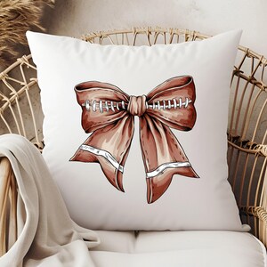 Retro Football Bow DTF Transfer Coquette Game Day Shirt Design image 4