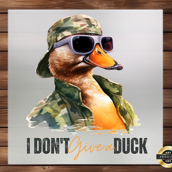 I Don't Give a Duck DTF Transfer, Humorous Design for Duck Lovers, Perfect for Custom Apparel & Fun Statements, Ready-to-Press Graphic