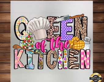 Queen of The Kitchen DTF Transfer: Elegant Culinary Iron-On