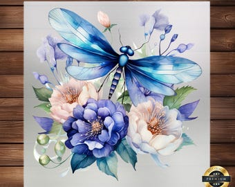 Dragonfly Floral DTF Transfer: Iron-On Decal, Custom Apparel