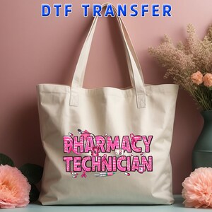Pharmacy Technician DTF Transfer: Pink Awareness Medical Shirt Design Press image 6