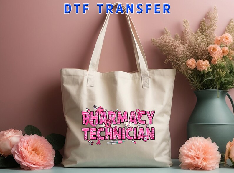 Pharmacy Technician DTF Transfer: Pink Awareness Medical Shirt Design Press image 6