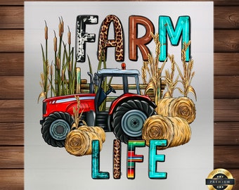 Farm Life Tractor DTF Transfer: Western DIY Textile Design