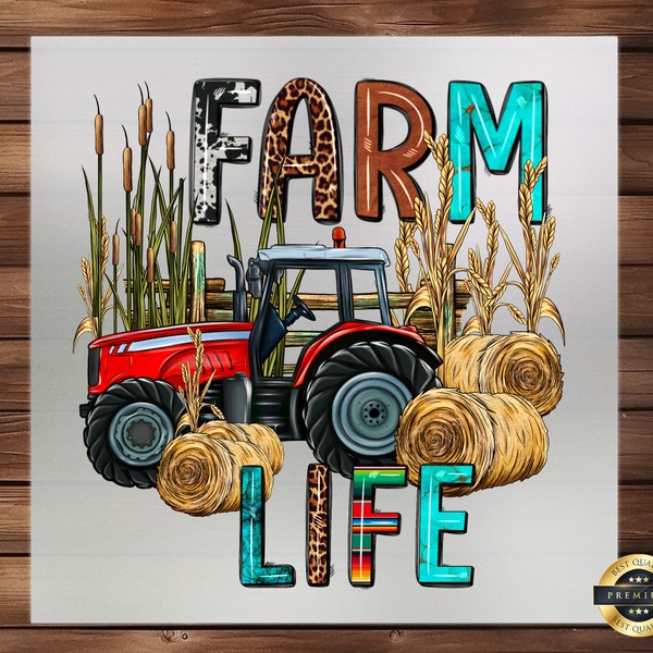 Farm Life Tractor DTF Transfer - Western Farm Fresh Design, Perfect for DIY Textile Projects, Easy Iron-On and Heat Press Application