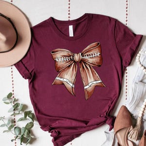 Retro Football Bow DTF Transfer Coquette Game Day Shirt Design image 9