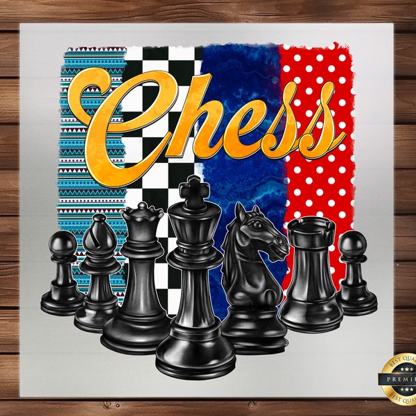 Chess DTF Transfer - Classic Iron-On Design for Chess Players and Enthusiasts, Ideal for Customizing Apparel & Accessories