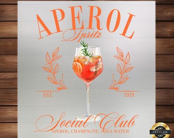 Aperol Spritz Club DTF Transfer: Vibrant Cocktail Apparel Design