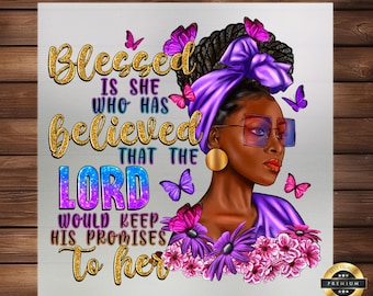 Blessed Black Woman DTF Transfer: Empowering Faith Print