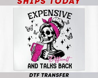 Funny Mom Skeleton DTF Transfer, Sarcastic Coffee Mom Shirt, Skull Graphic Design