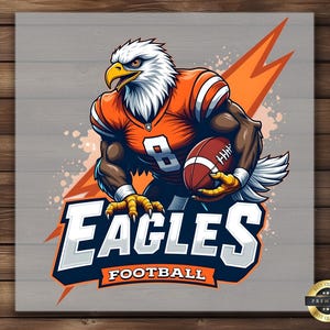 Eagles Football DTF Transfer, Ready to Press Sports Design, Perfect for Football Fans, DIY Iron-On Craft, Custom Eagles Game Day Decal