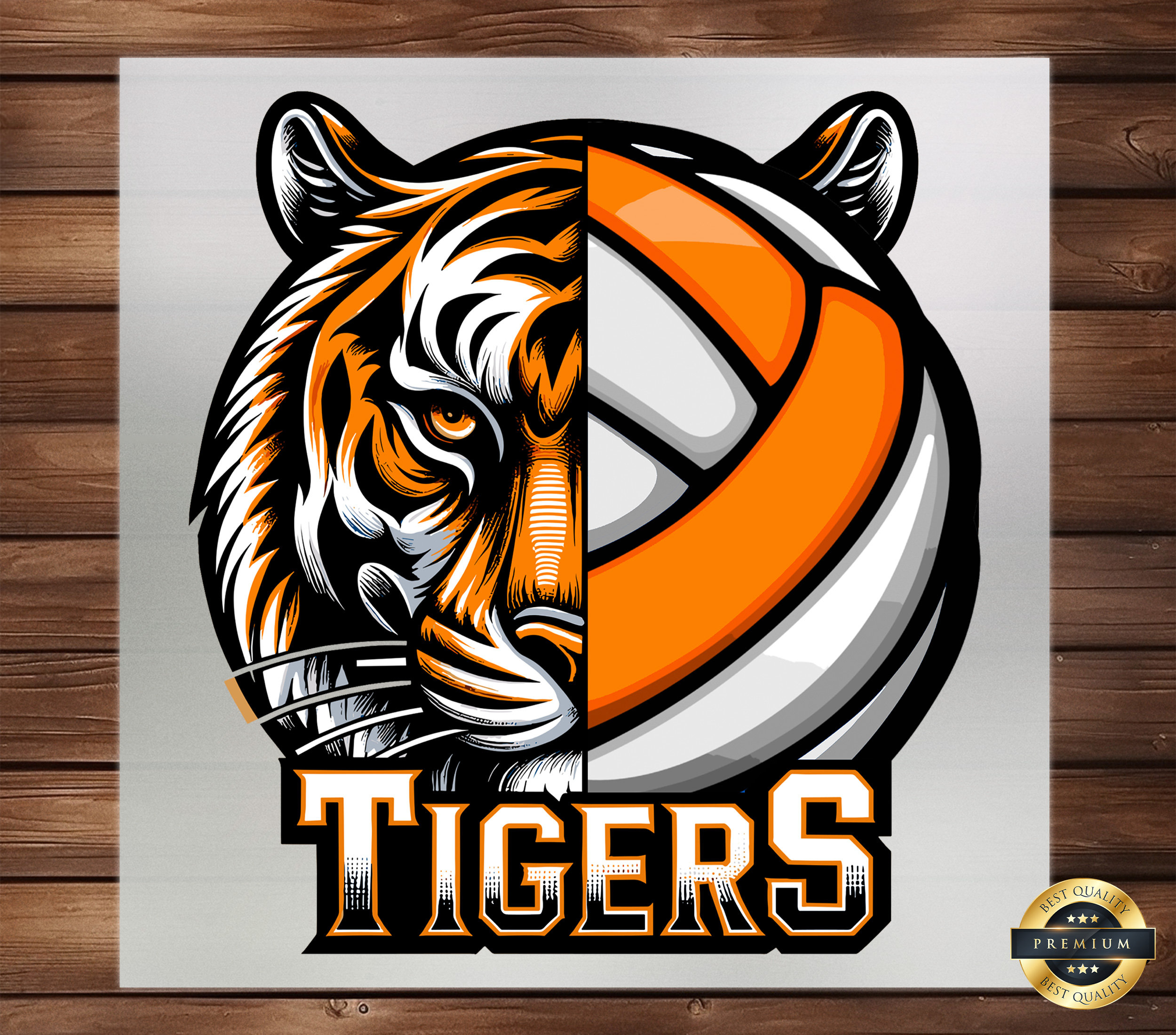 Tiger Head Volleyball DTF Transfer: Team Jersey & Fan Apparel