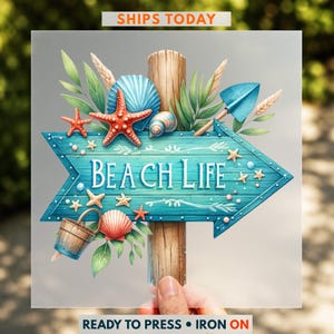 Beach Life DTF Transfer, Beach House Shirt
