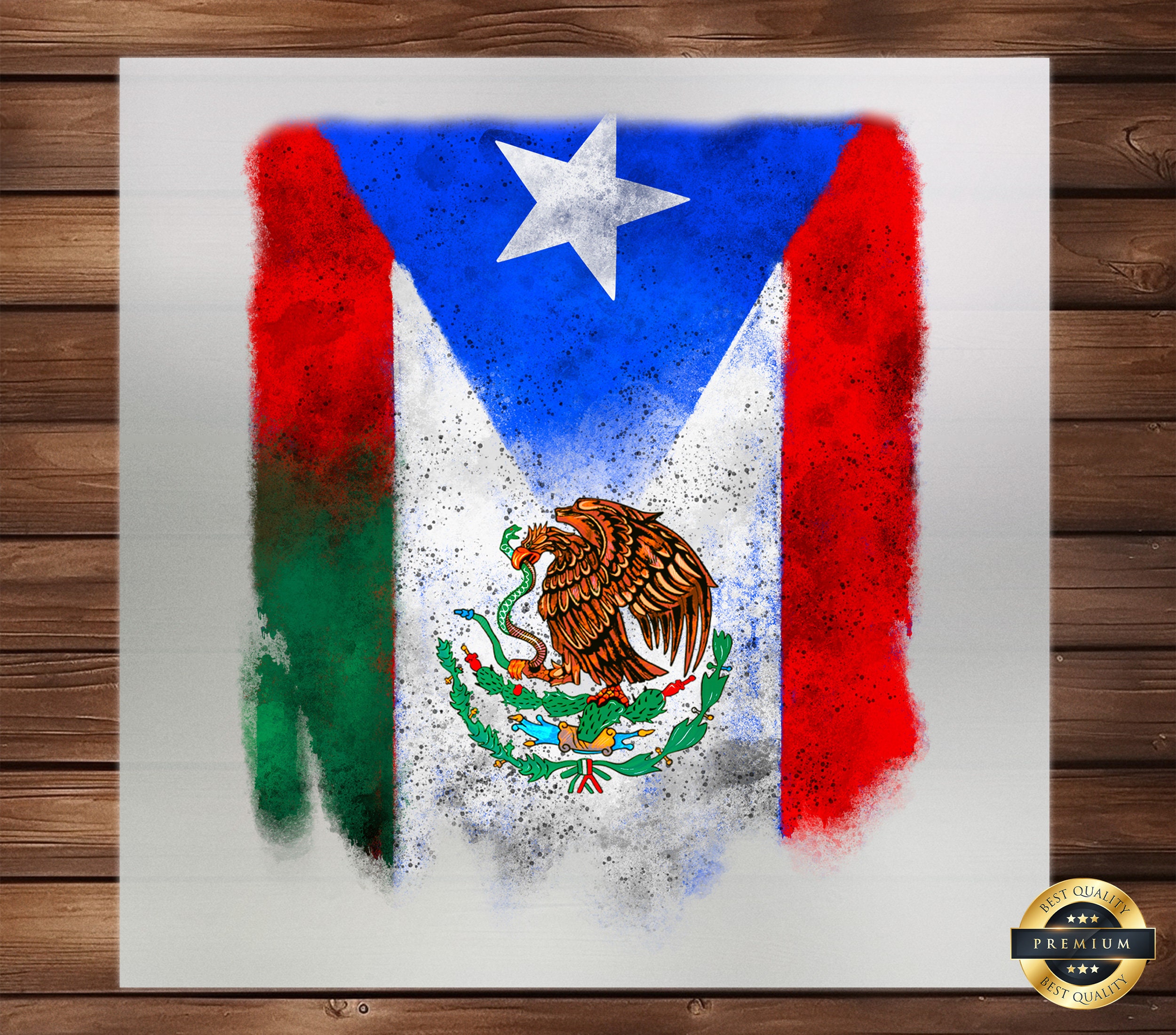 Mexico and Puerto Rico DTF Transfer - Embrace the Fusion of Cultures with This High-Quality, Easy-to-Apply Iron-On Design for Heritage Pride