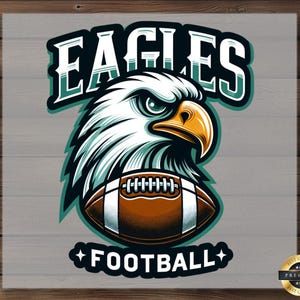 Eagles Football DTF Transfer, Bold Mascot Design, Ready to Press, DIY Game Day Shirt, Sports Fan Apparel, Fierce Team Spirit