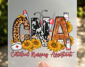 CNA Sunflower DTF Transfer, Certified Nursing Assistant Shirt