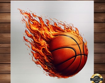 Basketball on Fire DTF Transfer: Sports Team Graphic
